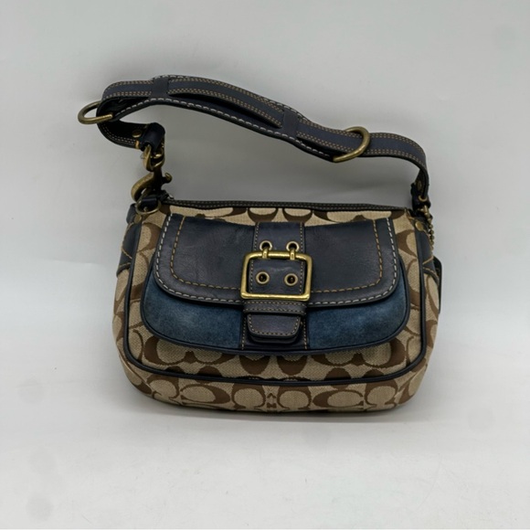 Coach Handbags - Coach Limited Edition Signature Suede and Leather Shoulder Bag. SOLD SOLD.